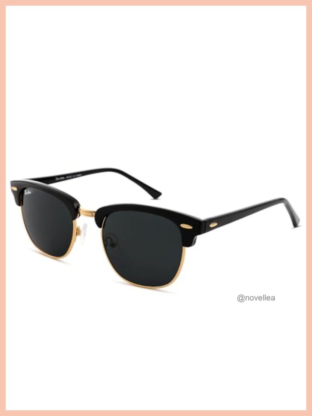 Semi-Rimless Square Sunglasses Glass Lens UV400 Anti-Glare Driving Unisex
